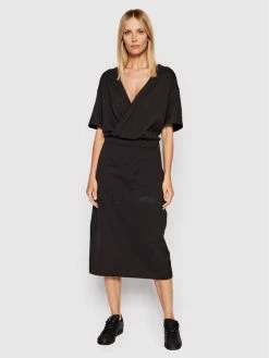 Νέος 😉 G-Star Raw Γυναίκες Καθημερινά Φορέματα Φόρεμα καθημερινό Bohdana D21296-B771-6484 Μαύρο Straight Fit 🧨