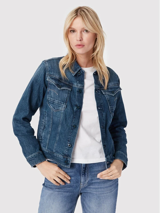 Πολύ καλή προσφορά 🧨 G-Star Raw Γυναίκες Τζιν Μπουφάν Τζιν μπουφάν Burten Stretch D20051-C911-C767 Σκούρο μπλε Regular Fit 🧨