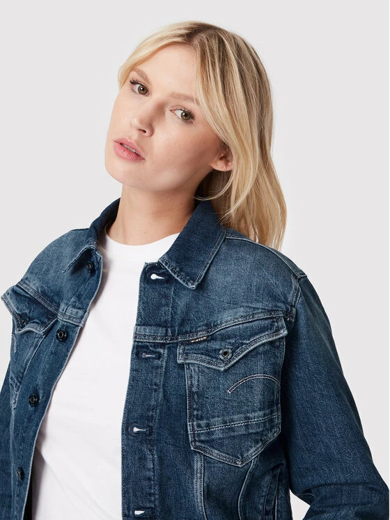 Πολύ καλή προσφορά 🧨 G-Star Raw Γυναίκες Τζιν Μπουφάν Τζιν μπουφάν Burten Stretch D20051-C911-C767 Σκούρο μπλε Regular Fit 🧨 - Image 4