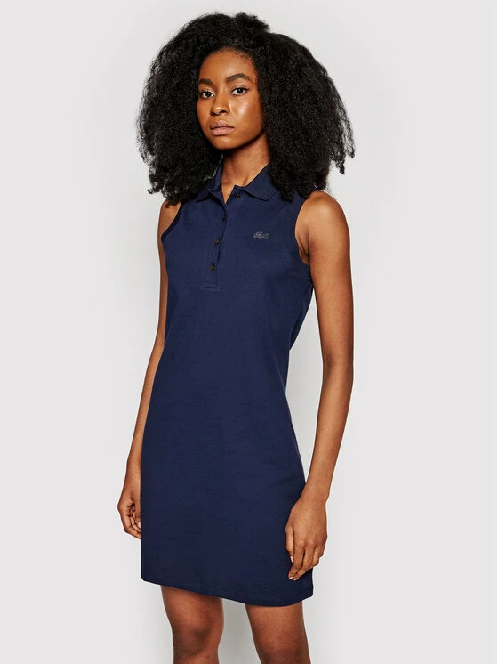Η καλύτερη συμφωνία ❤️ Lacoste Γυναίκες Καθημερινά Φορέματα Φόρεμα καθημερινό EF1353 Σκούρο μπλε Slim Fit ⌛