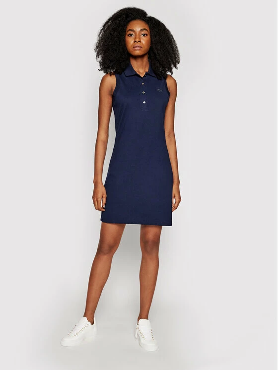 Η καλύτερη συμφωνία ❤️ Lacoste Γυναίκες Καθημερινά Φορέματα Φόρεμα καθημερινό EF1353 Σκούρο μπλε Slim Fit ⌛ - Image 2