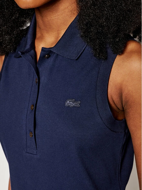 Η καλύτερη συμφωνία ❤️ Lacoste Γυναίκες Καθημερινά Φορέματα Φόρεμα καθημερινό EF1353 Σκούρο μπλε Slim Fit ⌛ - Image 4