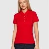 Νέος ⭐ Lacoste Γυναίκες Μπλούζες Polo Polo PF5462 Κόκκινο Slim Fit 🔥