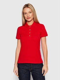 Νέος ⭐ Lacoste Γυναίκες Μπλούζες Polo Polo PF5462 Κόκκινο Slim Fit 🔥