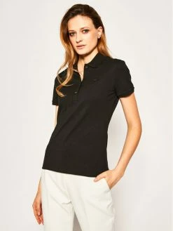 Συμφωνίες 🎉 Lacoste Γυναίκες Μπλούζες Polo Polo PF5462 Μαύρο Slim Fit ✔️