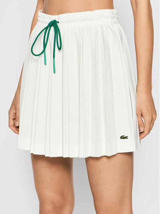 Best Pirce 💯 Lacoste Γυναίκες Mini Πλισέ φούστα JF2504 Λευκό Regular Fit ⌛