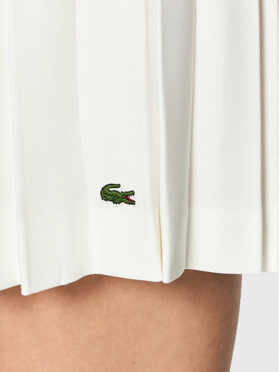 Best Pirce 💯 Lacoste Γυναίκες Mini Πλισέ φούστα JF2504 Λευκό Regular Fit ⌛ - Image 4