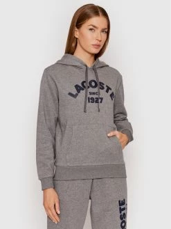 Ολοκαίνουργιο ⭐ Lacoste Γυναίκες Μπλούζες Μπλούζα SF7981 Γκρι Regular Fit 🔔