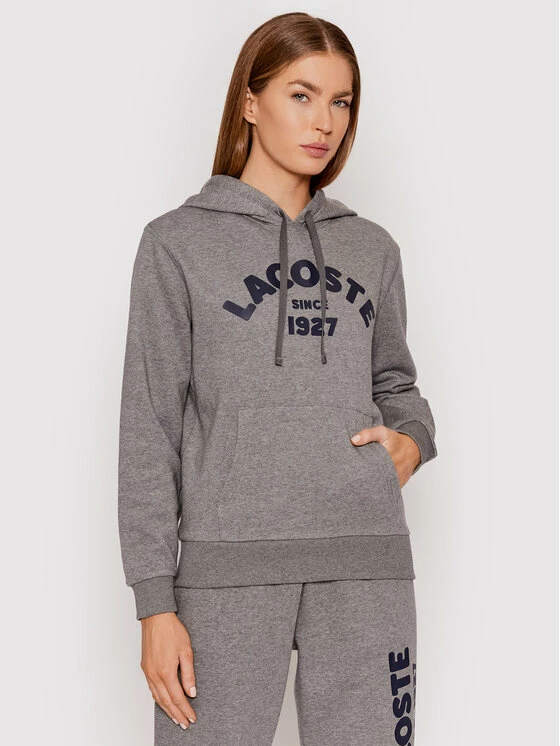 Ολοκαίνουργιο ⭐ Lacoste Γυναίκες Μπλούζες Μπλούζα SF7981 Γκρι Regular Fit 🔔