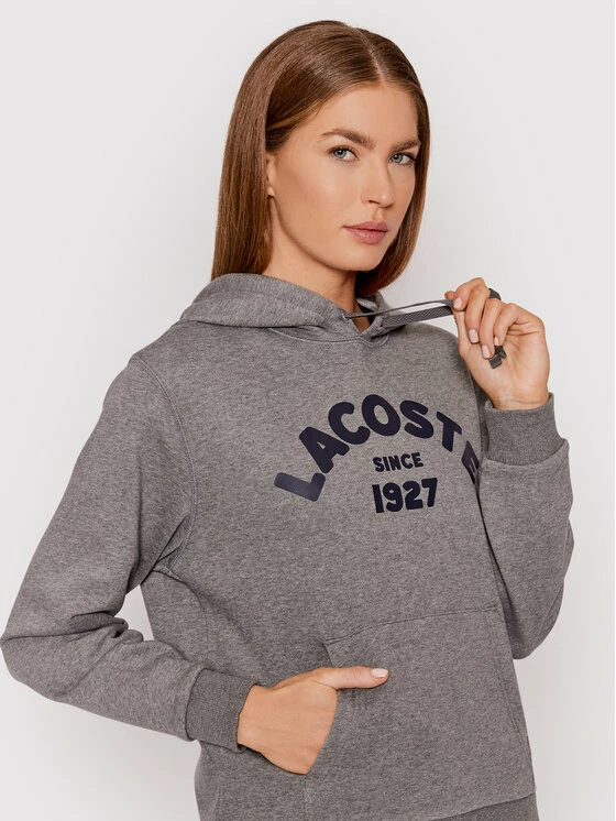 Ολοκαίνουργιο ⭐ Lacoste Γυναίκες Μπλούζες Μπλούζα SF7981 Γκρι Regular Fit 🔔 - Image 4