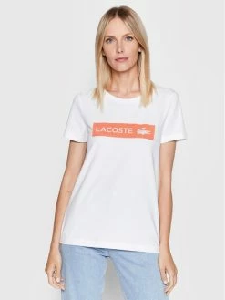 Συμφωνίες ❤️ Lacoste Γυναίκες T-shirts T-Shirt TF0224 Λευκό Regular Fit ❤️
