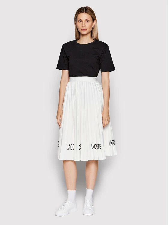 Προώθηση ⌛ Lacoste Γυναίκες Midi Πλισέ φούστα JF0203 Λευκό Regular Fit ⭐ - Image 2