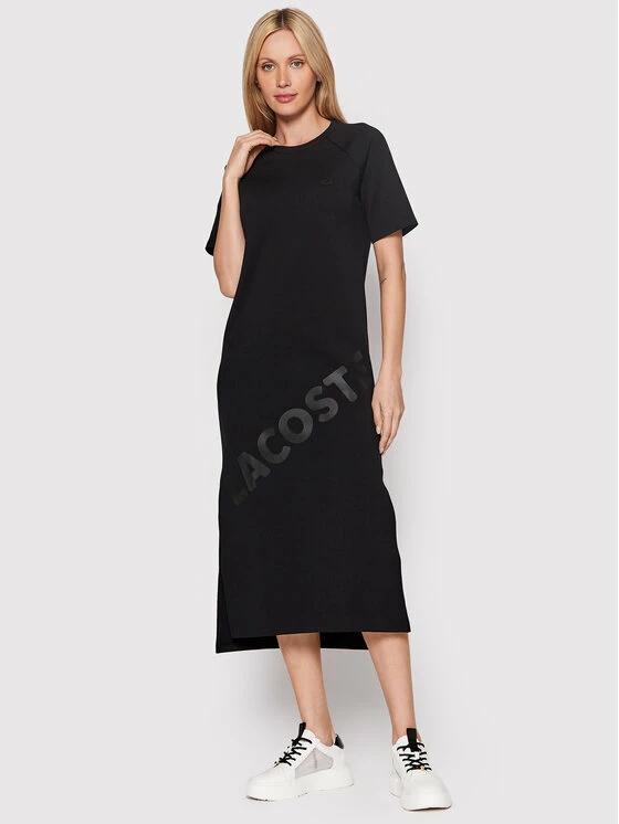 Αγορά ✨ Lacoste Γυναίκες Καθημερινά Φορέματα Φόρεμα καθημερινό EF0206 Μαύρο Regular Fit 🧨