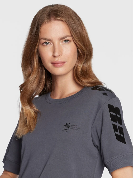 Φτηνός 🤩 G-Star Raw Γυναίκες Καθημερινά Φορέματα Φόρεμα καθημερινό Gel Print D21626-C812-863 Σκούρο μπλε Regular Fit ⭐ - Image 4