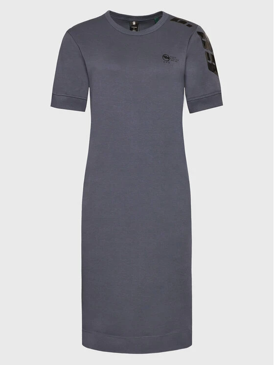 Φτηνός 🤩 G-Star Raw Γυναίκες Καθημερινά Φορέματα Φόρεμα καθημερινό Gel Print D21626-C812-863 Σκούρο μπλε Regular Fit ⭐ - Image 5