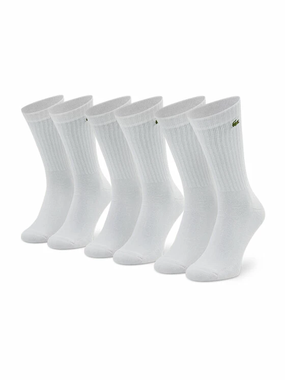 Η καλύτερη συμφωνία ✔️ Lacoste Γυναίκες Ψηλές Κάλτσες Κάλτσες Ψηλές Unisex RA4182 Λευκό ⭐