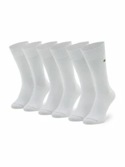Ολοκαίνουργιο ⌛ Lacoste Γυναίκες Ψηλές Κάλτσες Κάλτσες Ψηλές Unisex RA4261 Λευκό 🥰