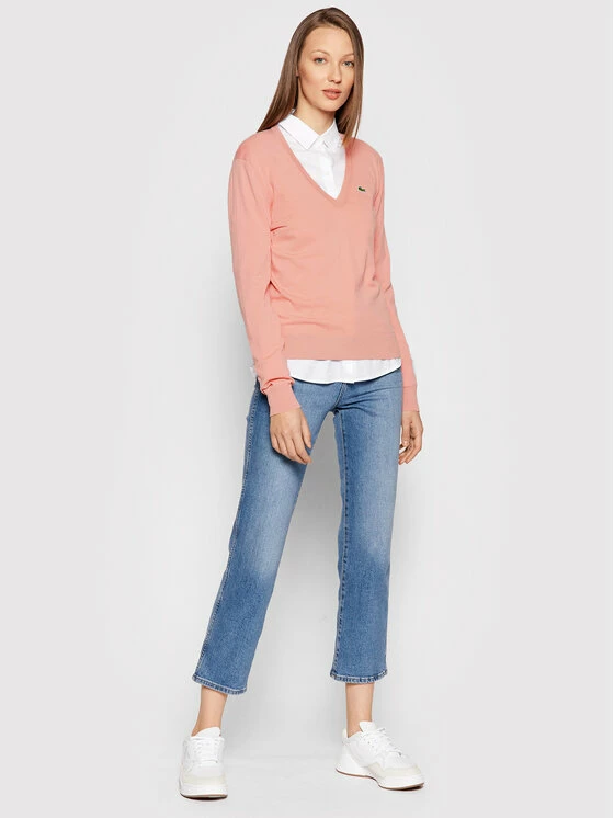 Προϋπολογισμός 🔔 Lacoste Γυναίκες Πουλόβερ AF7013 Ροζ Regular Fit 🎁 - Image 2