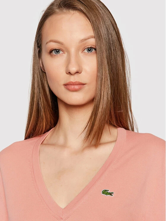 Προϋπολογισμός 🔔 Lacoste Γυναίκες Πουλόβερ AF7013 Ροζ Regular Fit 🎁 - Image 4