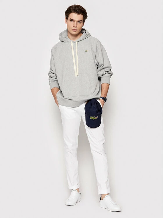 Flash Sale 🤩 Lacoste Μπλούζες Χωρίς Φερμουάρ Μπλούζα Unisex SH9202 Γκρι Loose Fit 🛒 - Image 2