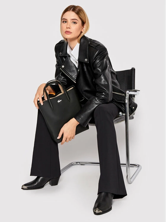 Best Pirce ✨ Lacoste Γυναίκες Τσάντες με Χερούλι Τσάντα Vertical Shopping Bag NF2991AA Μαύρο 🥰 - Image 6