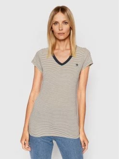 Κουπόνι 😀 G-Star Raw Γυναίκες T-shirts T-Shirt Eyben Stripe D21314-C483-D166 Έγχρωμο Slim Fit ✔️