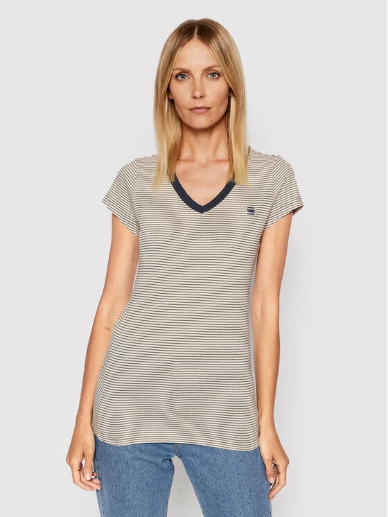 Κουπόνι 😀 G-Star Raw Γυναίκες T-shirts T-Shirt Eyben Stripe D21314-C483-D166 Έγχρωμο Slim Fit ✔️