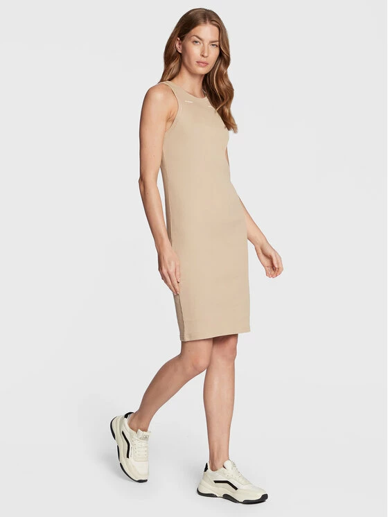 Flash Sale 😍 G-Star Raw Γυναίκες Καθημερινά Φορέματα Φόρεμα καθημερινό Engineered Rib D21384-C678-3014 Μπεζ Slim Fit ⌛ - Image 2