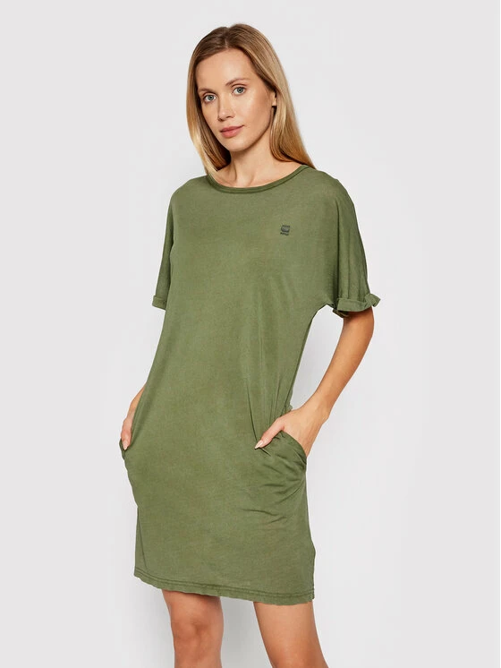 Εξοδος 🤩 G-Star Raw Γυναίκες Καθημερινά Φορέματα Φόρεμα καθημερινό Joosa D17175-4107-B575 Πράσινο Regular Fit 🛒