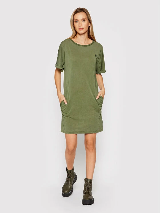 Εξοδος 🤩 G-Star Raw Γυναίκες Καθημερινά Φορέματα Φόρεμα καθημερινό Joosa D17175-4107-B575 Πράσινο Regular Fit 🛒 - Image 2