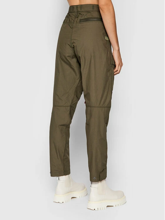 Το φθηνότερο 🤩 G-Star Raw Γυναίκες Υφασμάτινα Παντελόνια Παντελόνι υφασμάτινο Pabe Poplin Πράσινο Regular Fit 🧨 - Image 3