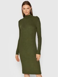 Η καλύτερη συμφωνία 🌟 G-Star Raw Γυναίκες Πλεκτά Φορέματα Φόρεμα υφασμάτινο Rib Mock D20452-C862-6059 Πράσινο Slim Fit 🛒