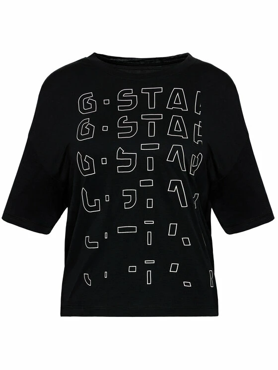 Προϋπολογισμός ✨ G-Star Raw Γυναίκες T-shirts T-Shirt Sheer Faded Graphic D19200-9908-6484 Μαύρο Relaxed Fit 😍 - Image 5