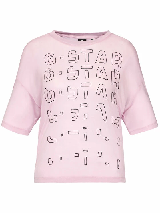 Κουπόνι 🔥 G-Star Raw Γυναίκες T-shirts T-Shirt Sheer Faded Graphic D19200-9908-C340 Ροζ Relaxed Fit ⌛ - Image 5