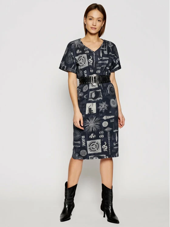 Πολύ καλή προσφορά 🤩 G-Star Raw Γυναίκες Καθημερινά Φορέματα Φόρεμα καθημερινό Adjustable D19292-C387-C367 Σκούρο μπλε Regular Fit 🎉 - Image 2