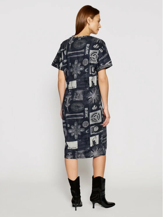 Πολύ καλή προσφορά 🤩 G-Star Raw Γυναίκες Καθημερινά Φορέματα Φόρεμα καθημερινό Adjustable D19292-C387-C367 Σκούρο μπλε Regular Fit 🎉 - Image 3