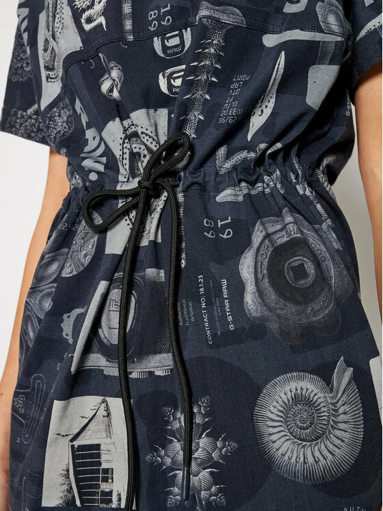 Πολύ καλή προσφορά 🤩 G-Star Raw Γυναίκες Καθημερινά Φορέματα Φόρεμα καθημερινό Adjustable D19292-C387-C367 Σκούρο μπλε Regular Fit 🎉 - Image 5