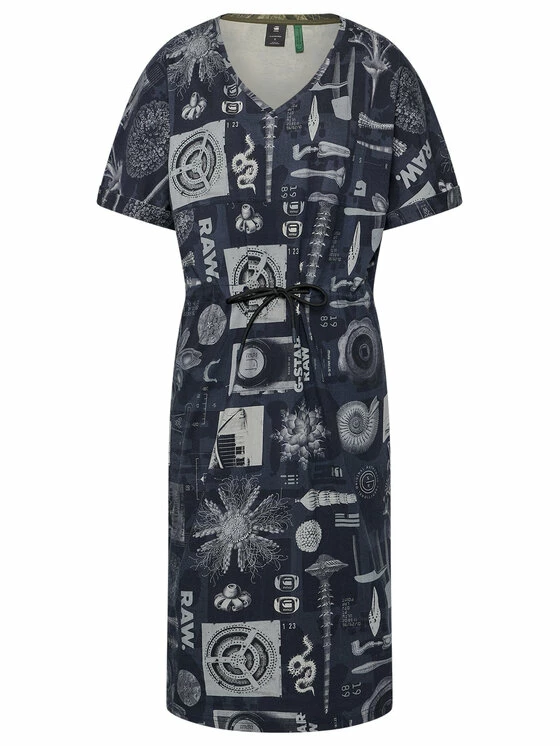 Πολύ καλή προσφορά 🤩 G-Star Raw Γυναίκες Καθημερινά Φορέματα Φόρεμα καθημερινό Adjustable D19292-C387-C367 Σκούρο μπλε Regular Fit 🎉 - Image 6