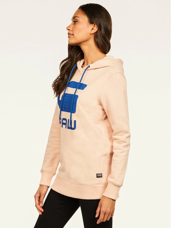 Flash Sale ⌛ G-Star Raw Γυναίκες Μπλούζες Μπλούζα Boyfriend Diamond Line Graphic Hooded D16236-A613-B243 Ροζ Loose Fit 👏 - Image 3