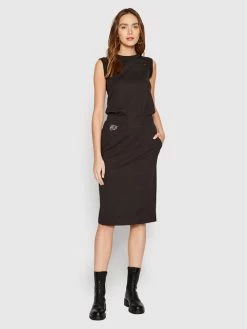 Εξοδος 🤩 G-Star Raw Γυναίκες Πλεκτά Φορέματα Φόρεμα υφασμάτινο Elasticated Waist D21292-B771-6484 Μαύρο Regular Fit 🤩