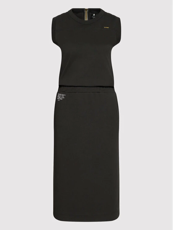 Εξοδος 🤩 G-Star Raw Γυναίκες Πλεκτά Φορέματα Φόρεμα υφασμάτινο Elasticated Waist D21292-B771-6484 Μαύρο Regular Fit 🤩 - Image 5