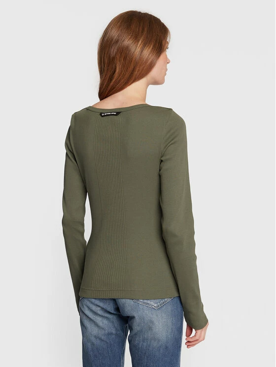 Φτηνός 👍 G-Star Raw Γυναίκες Μπλουζάκια Μπλουζάκι Rib D22073-C678-8165 Πράσινο Slim Fit 😉 - Image 3